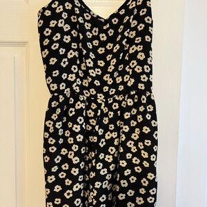 Floral Black and Cream Romper
